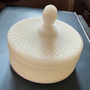Milk Glass Powder Jar